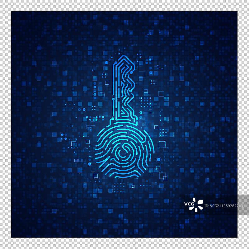 科技感指纹钥匙背景图片素材