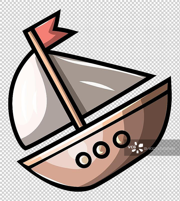 卡通手绘小船图片素材
