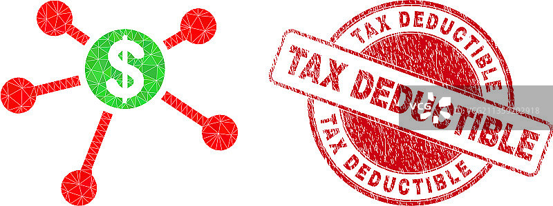 可抵扣税款圆形印章与美元图片素材
