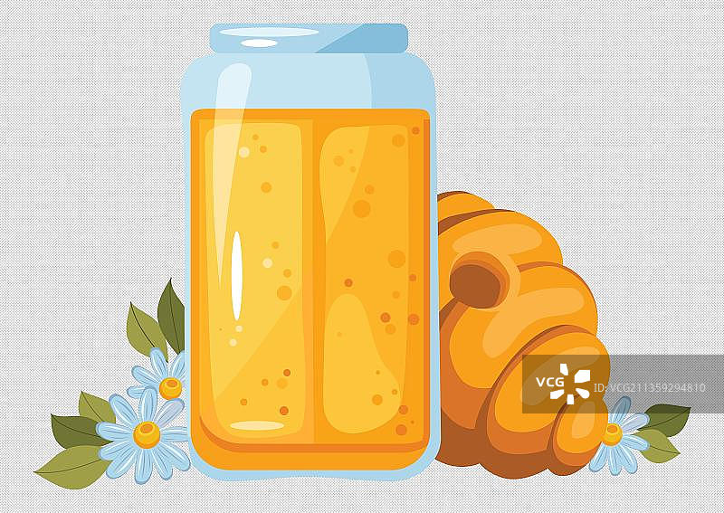 漫画风瓶装的蜂蜜元素图片素材