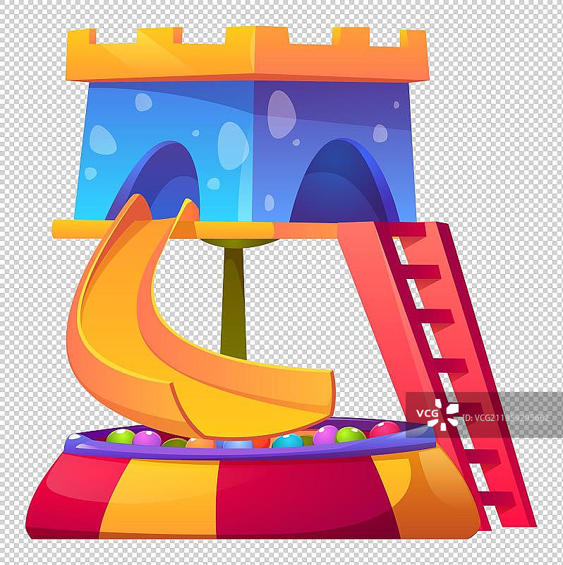 漫画风儿童滑滑梯图片素材