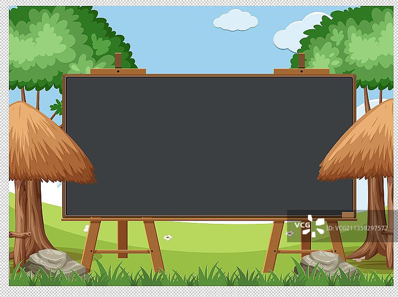 森林的黑板元素图片素材