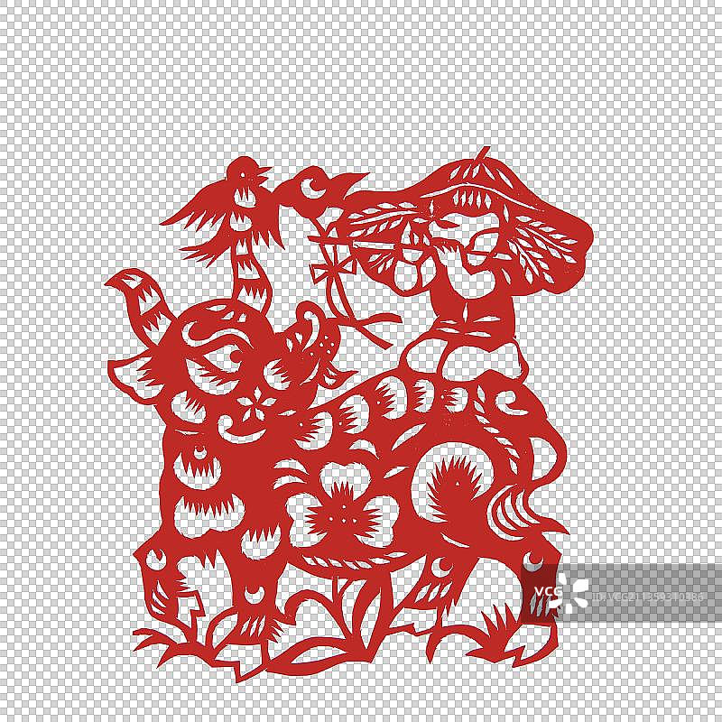 剪纸牛图片素材