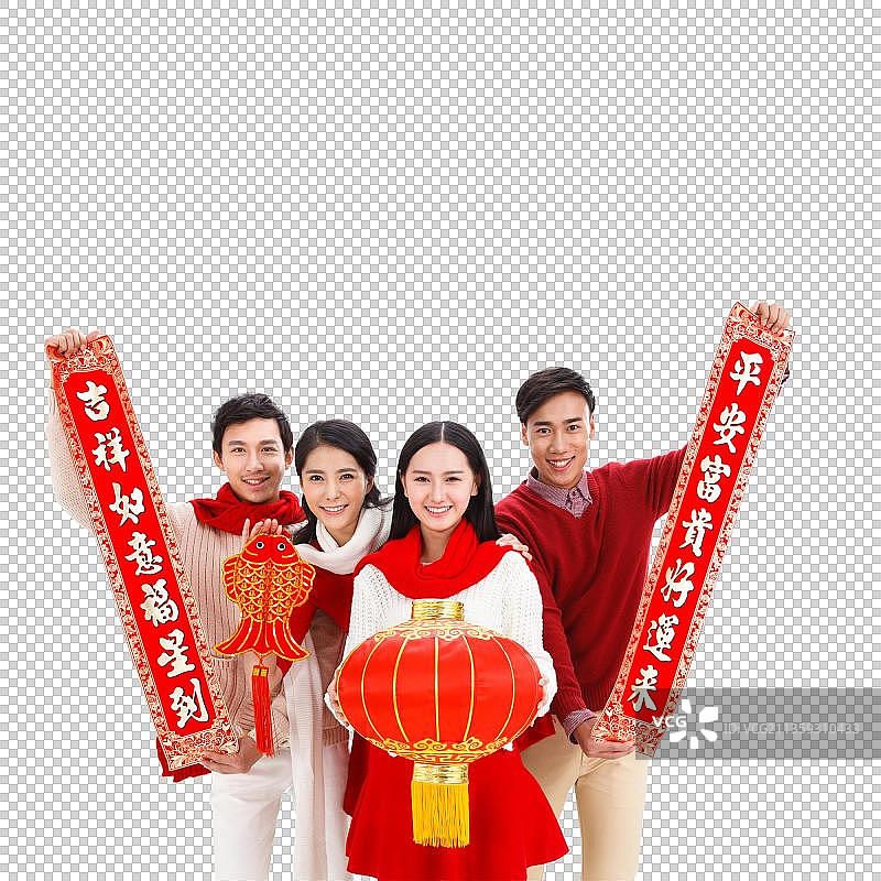 时尚的青年男女过年图片素材