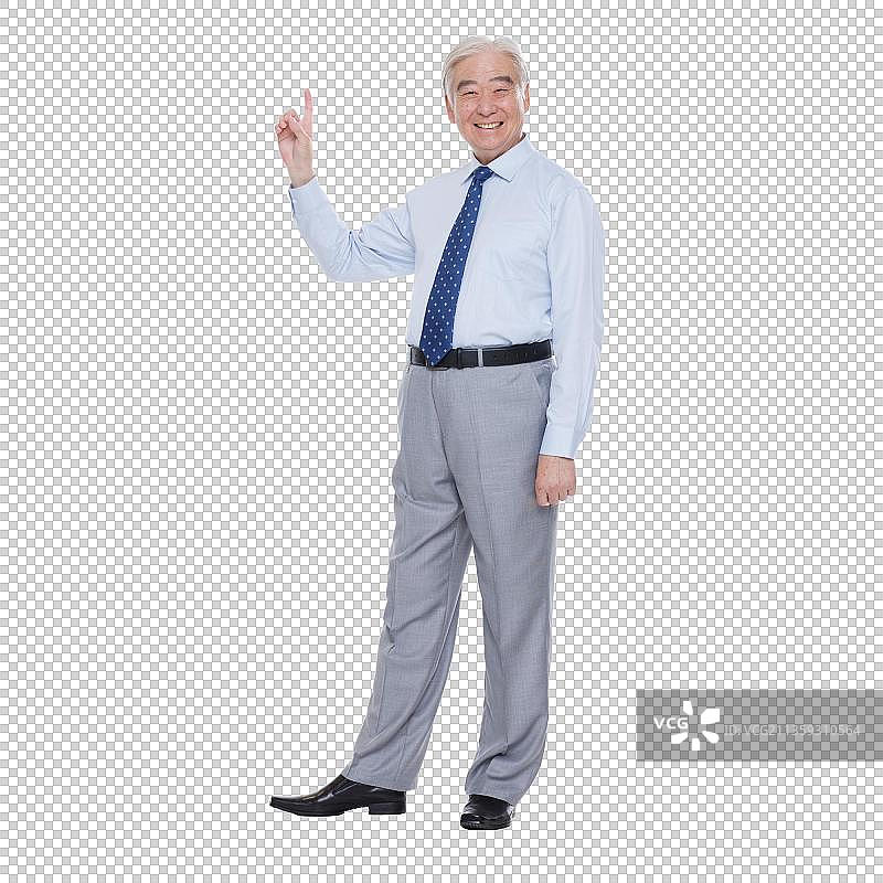 一个成功的老年男人做手势图片素材