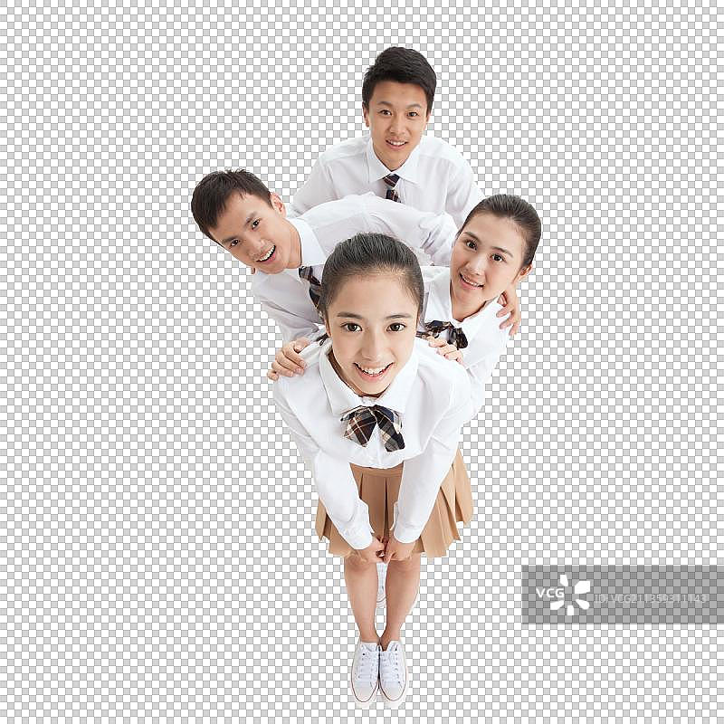 青春活力的中学生图片素材