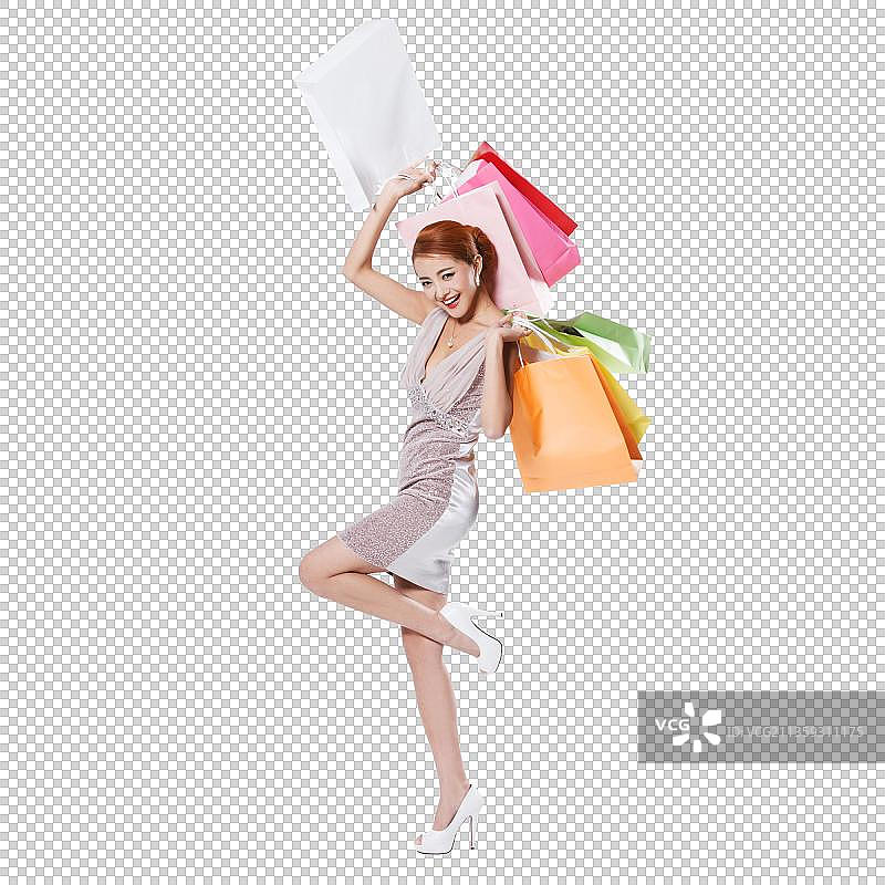 时尚青年女人购物图片素材