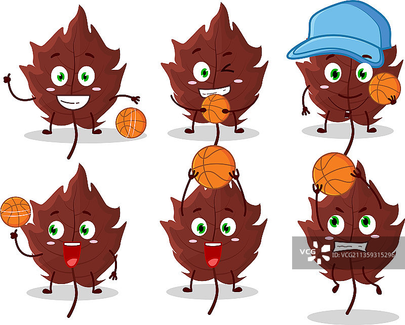 有才华的棕色秋叶卡通角色图片素材