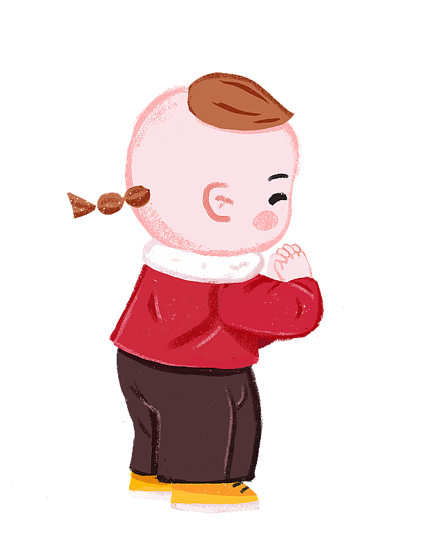 男孩拜年图片素材