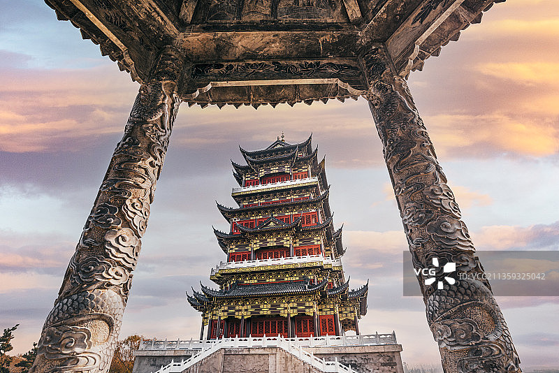 颍上八里河风景区一景图片素材