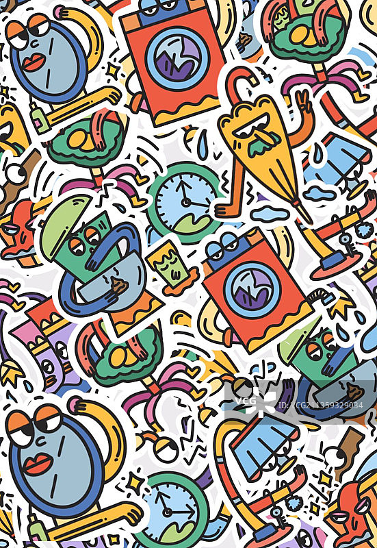 doodle风格插画 家具插画 涂鸦插画图片素材