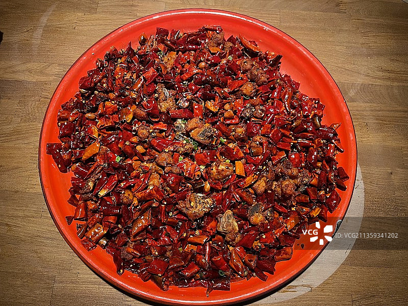 四川辣子鸡丁江湖菜图片素材