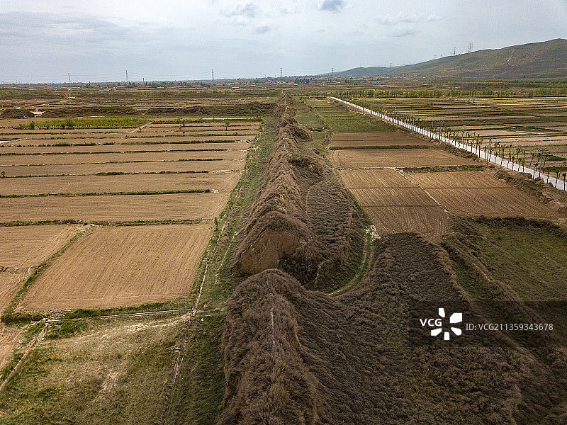 宁夏自治区固原市原州区黄铎堡古城航拍图片素材