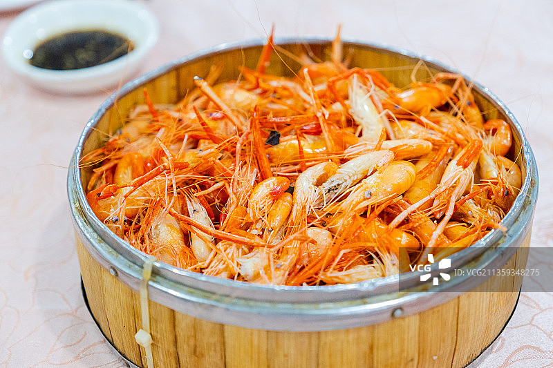 西江河鲜河虾清蒸粤菜珠江水产图片素材