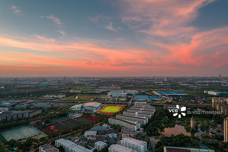 大学校园晚霞图片素材