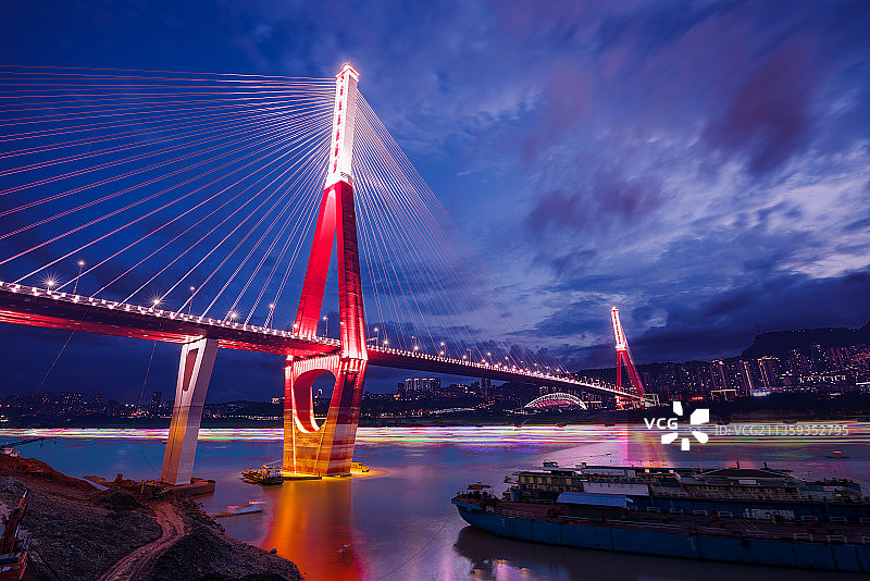 重庆万州长江三桥图片素材