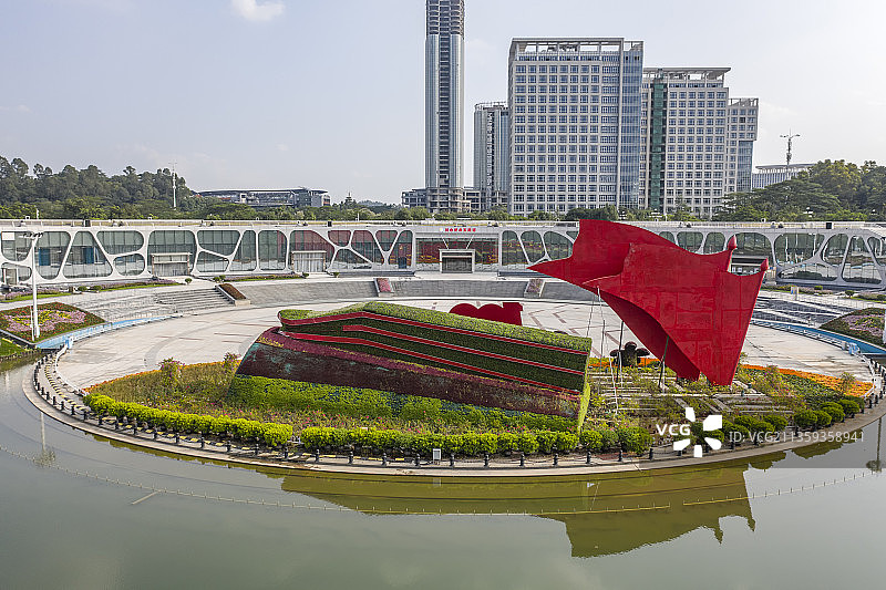 航拍广州科学城科学广场图片素材
