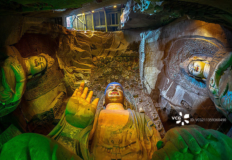 世界文化遗产陕西省咸阳市彬县大佛寺图片素材