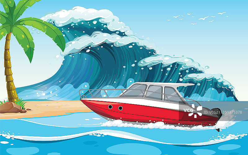 海滩上的快艇图片素材