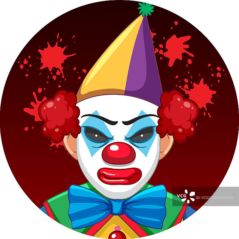 恐怖的吓人小丑脸图片素材