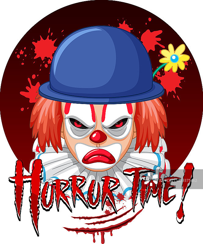 恐怖的吓人小丑脸图片素材