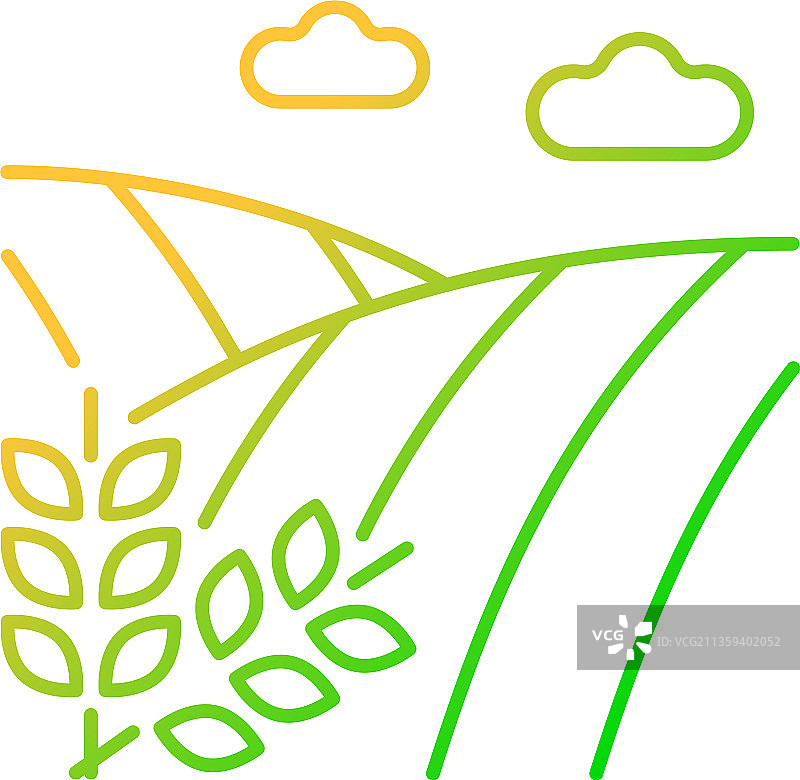 农田梯度线性图标图片素材