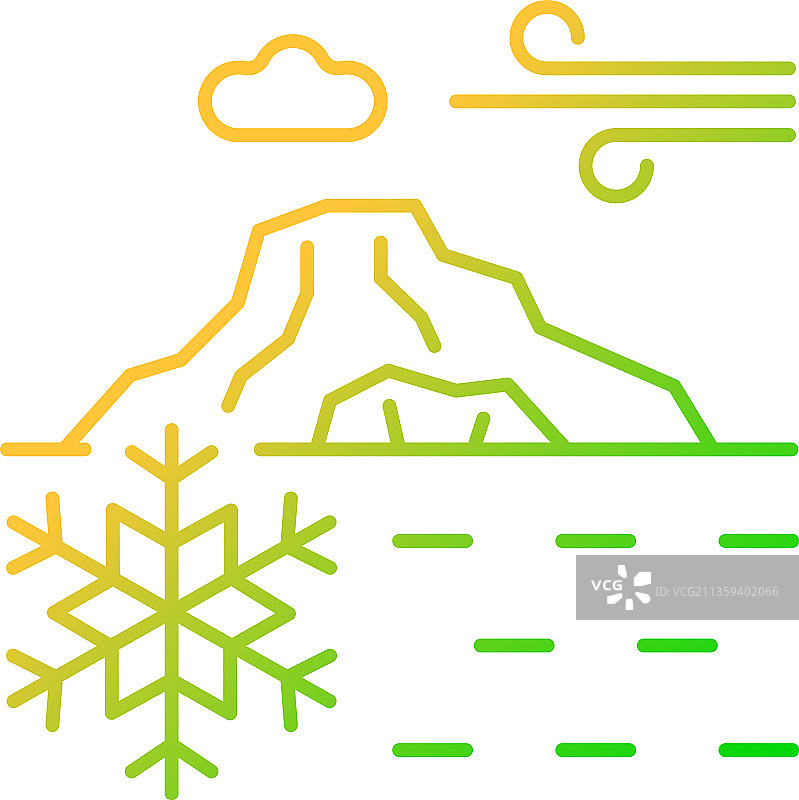 多年生冰渐变线性图标图片素材