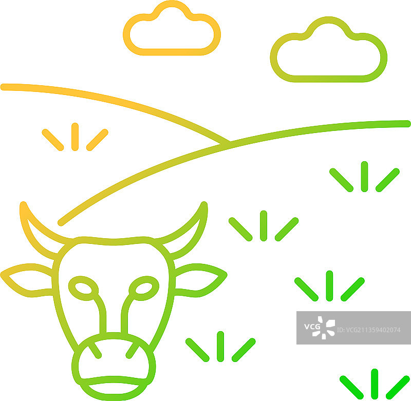 牧场渐变线性图标图片素材