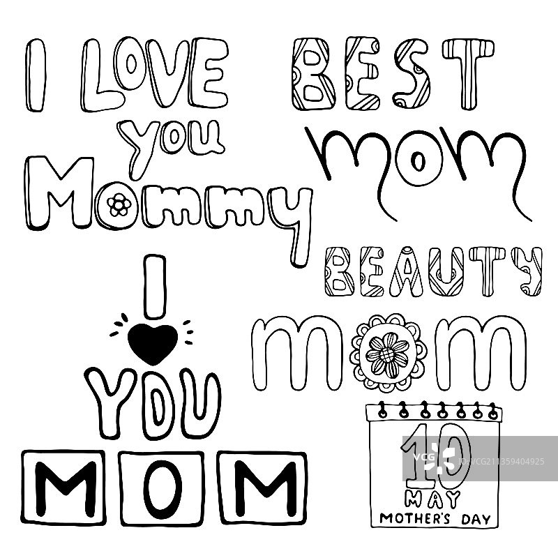 不同的手绘涂鸦草图集图片素材