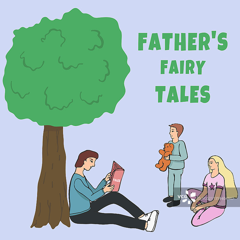 手绘涂鸦父亲节童话元素图片素材