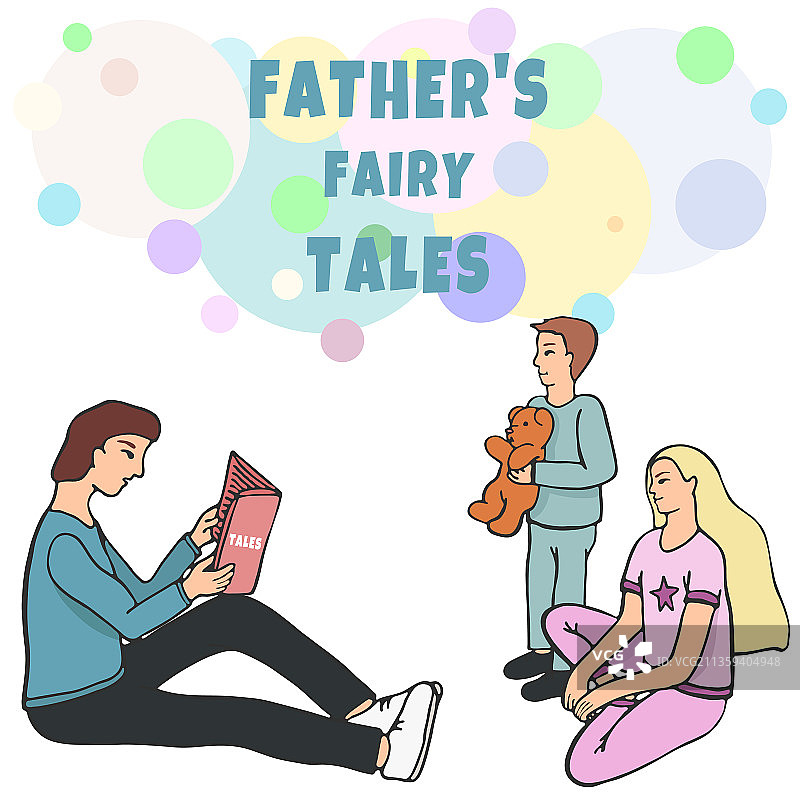 手绘涂鸦父亲节童话元素图片素材