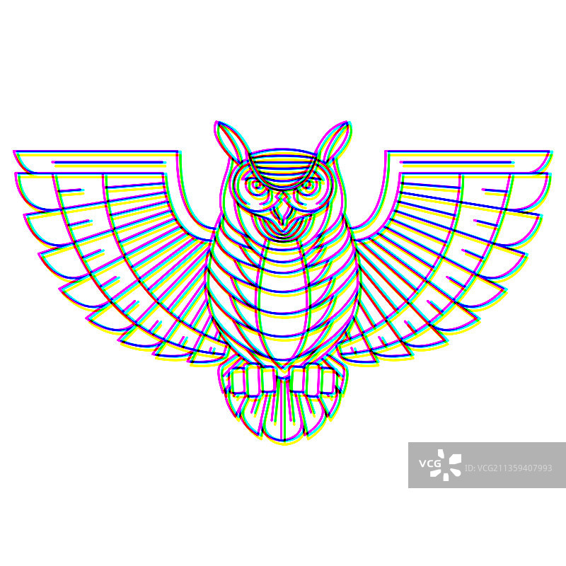 故障效果猫头鹰动物标志图片素材