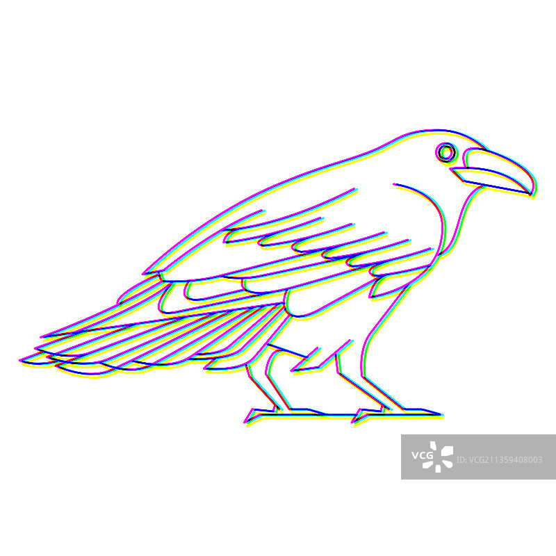 故障效果乌鸦动物标志图片素材