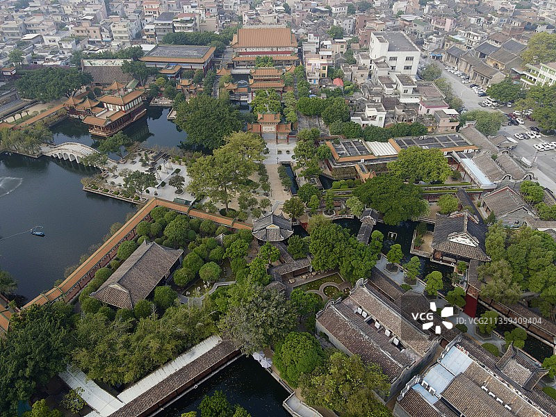 番禺宝墨园鸟瞰图片素材