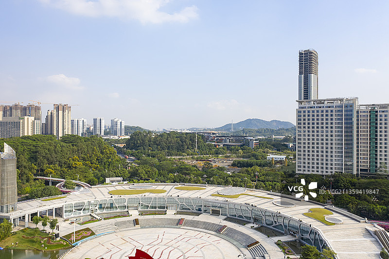 航拍广州黄埔科学城科学广场图片素材