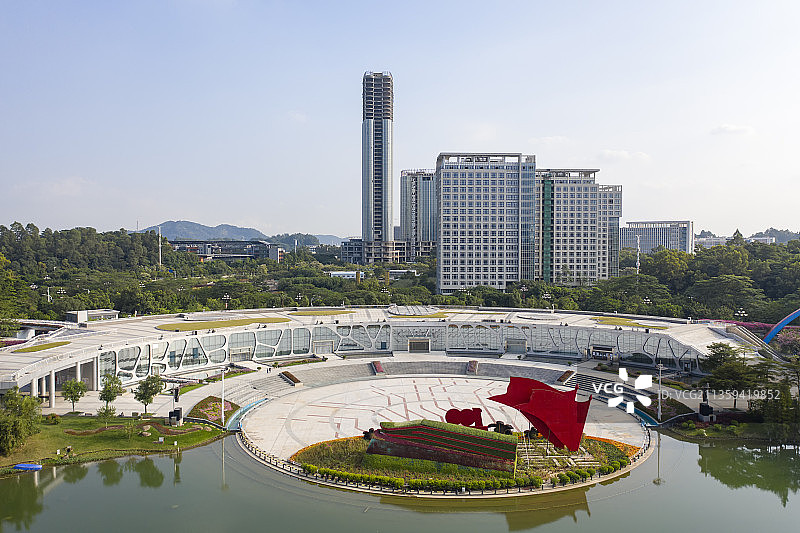 航拍广州黄埔科学城科学广场图片素材