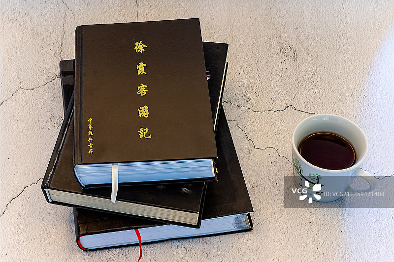 繁体古代名人经典书籍徐霞客游记图片素材