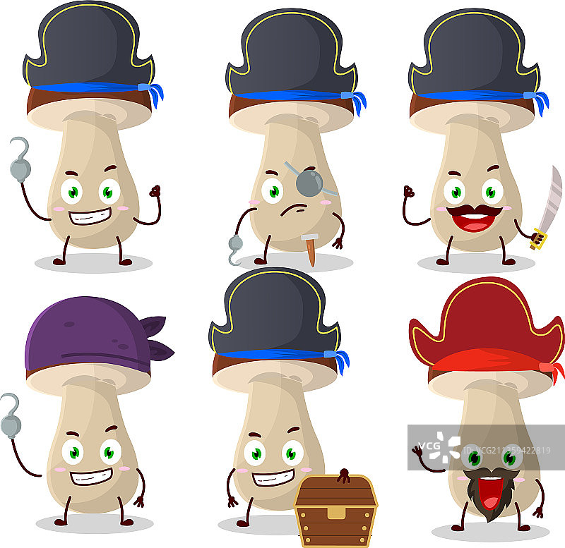 卡通美味牛肝菌角色图片素材