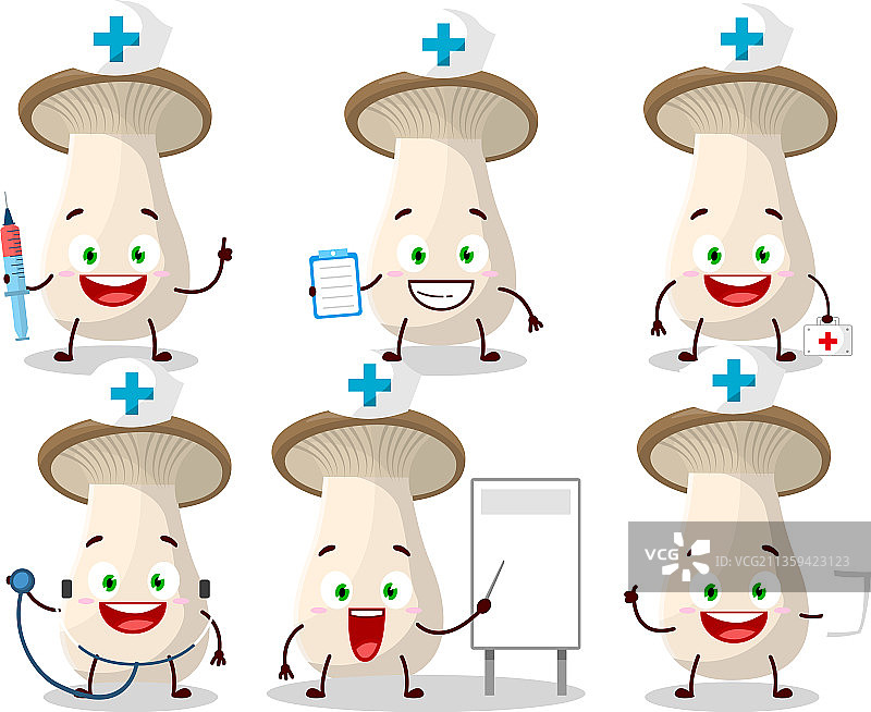 戴王者菇的医生表情符号图片素材