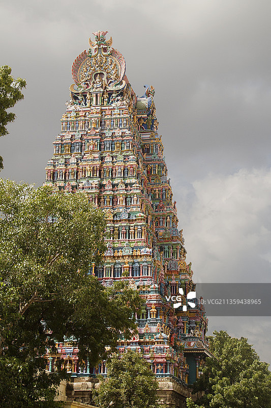 米纳克希·孙达瑞斯瓦拉神庙入口塔图片素材