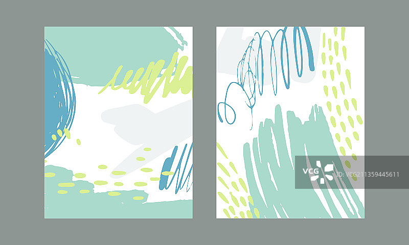 笔触圆点涂鸦设计卡片图片素材