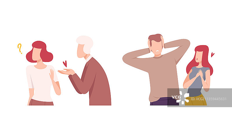 经历单恋的男女图片素材