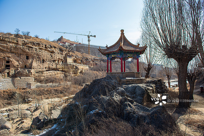 陕西榆林红石峡，雄石峡，碑林，书法，无定河，榆溪河图片素材