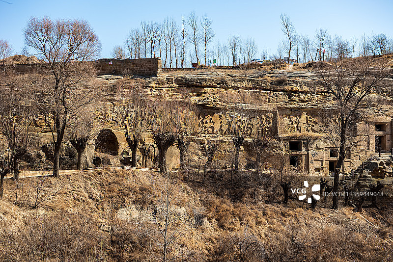 陕西榆林红石峡，雄石峡，碑林，书法，无定河，榆溪河图片素材