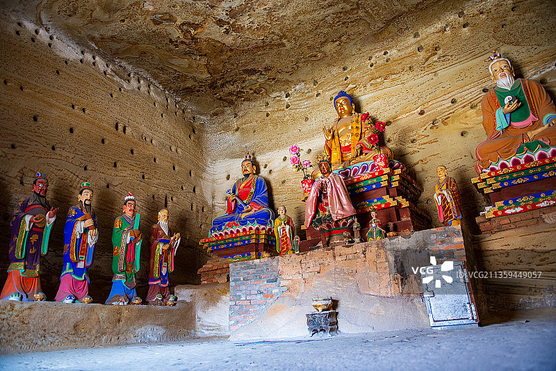 陕西榆林红石峡，雄石峡，碑林，书法，无定河，榆溪河图片素材