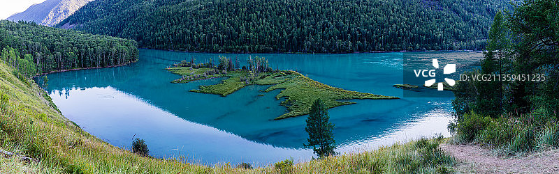 新疆阿勒泰布尔津县喀纳斯景区卧龙湾图片素材