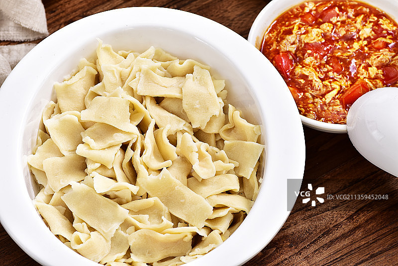 西北特色面食西红柿揪面片图片素材