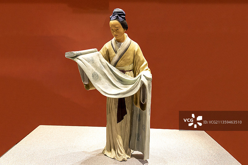 天津民俗：泥人张彩塑——张铭制彩塑黄道婆（天津博物馆藏）图片素材