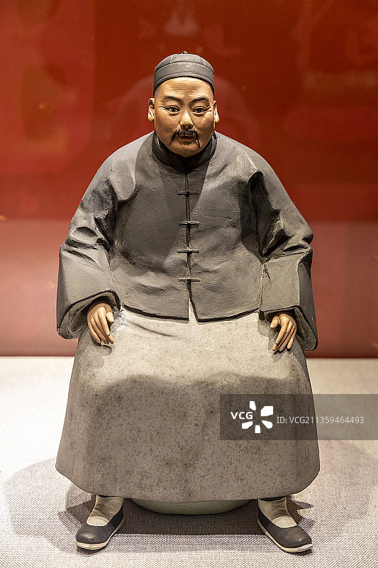 天津民俗：泥人张彩塑——张玉亭制彩塑曹恕伯（天津博物馆藏）图片素材