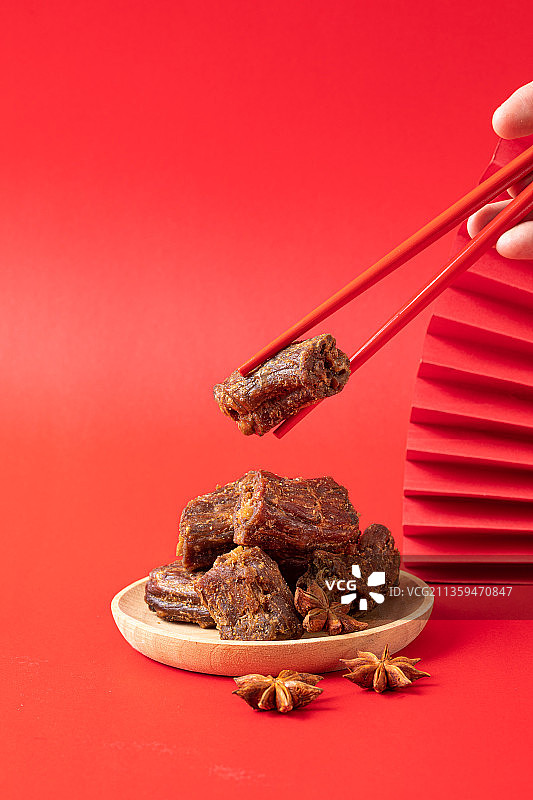 焦盐鸭脖红色背景图片素材